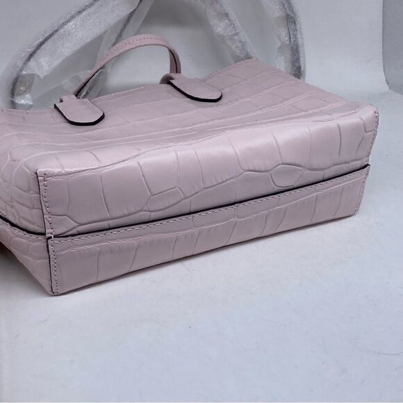Alexander McQueen Croc Embossed Leather Mini Satchel Pink - Picture 4 of 11